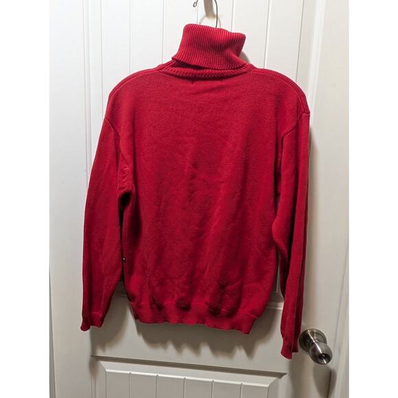 VTG The Eagles Eye Ugly Red Christmas Sweater Turtleneck Size S Beaded Holiday - Picture 7 of 11